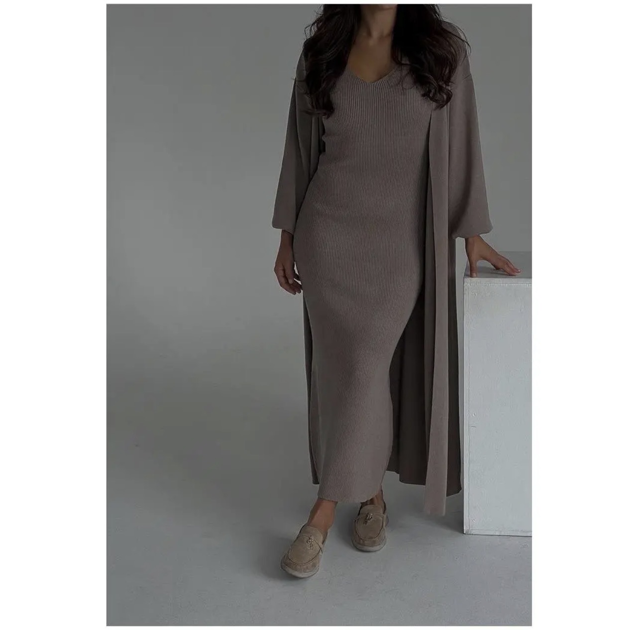 Robe longue tricotée 