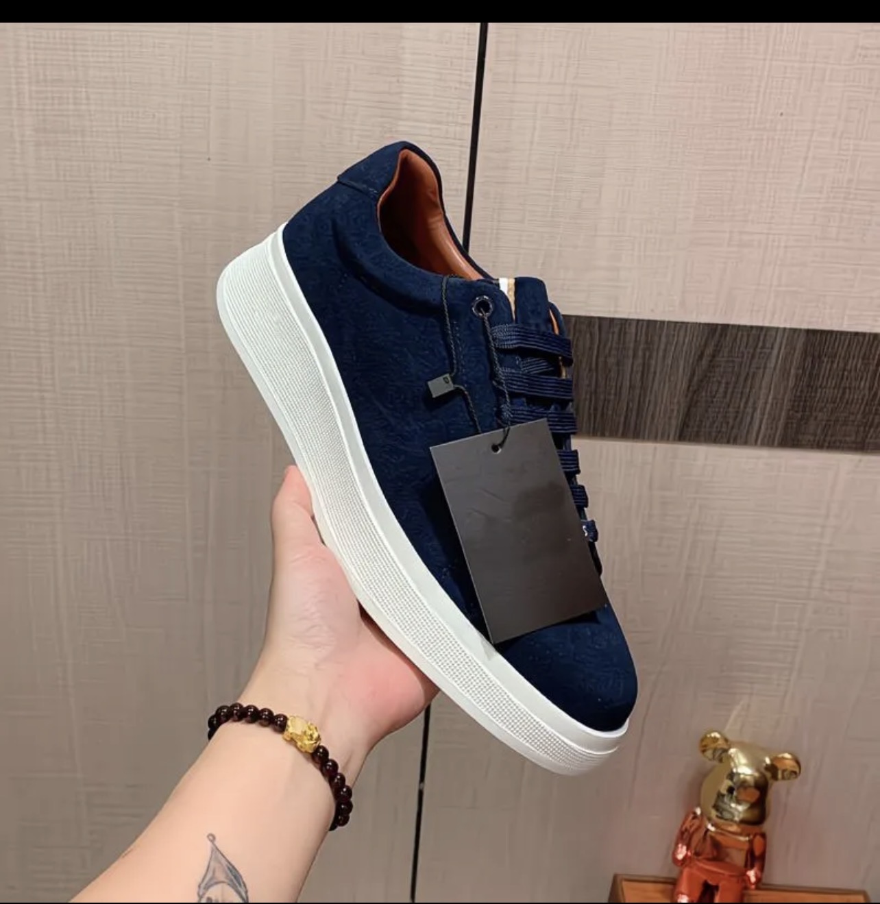 Baskets bleu marine en daim