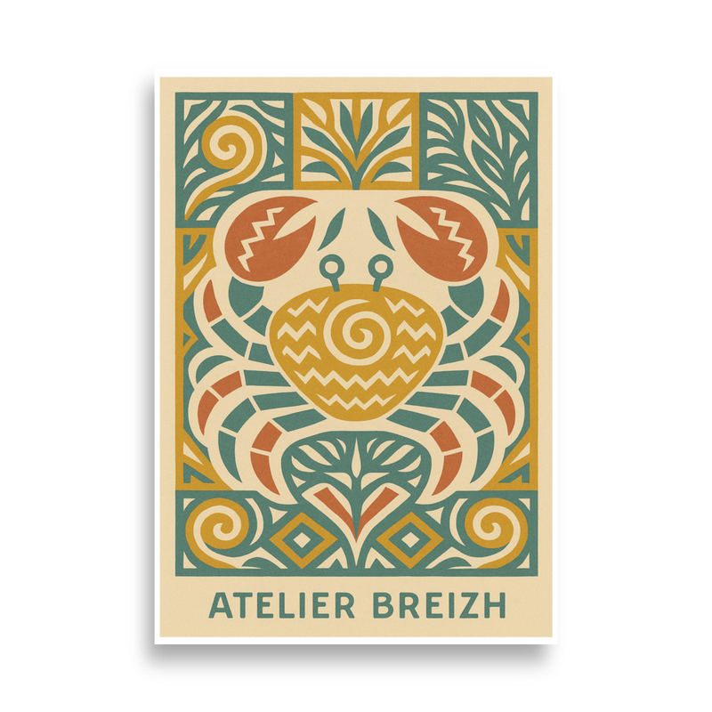 Affiche Crabe de Bretagne