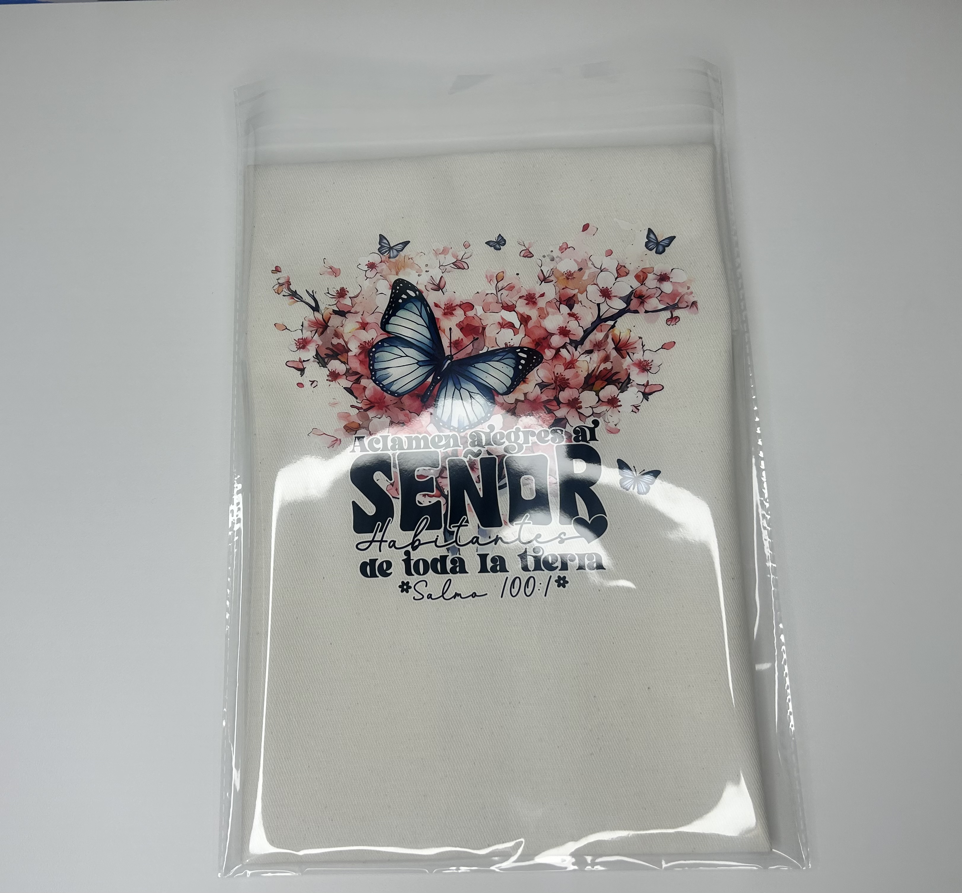 Christian Tote Bag “Shout for Joy to the Lord” – Psalm 100:1