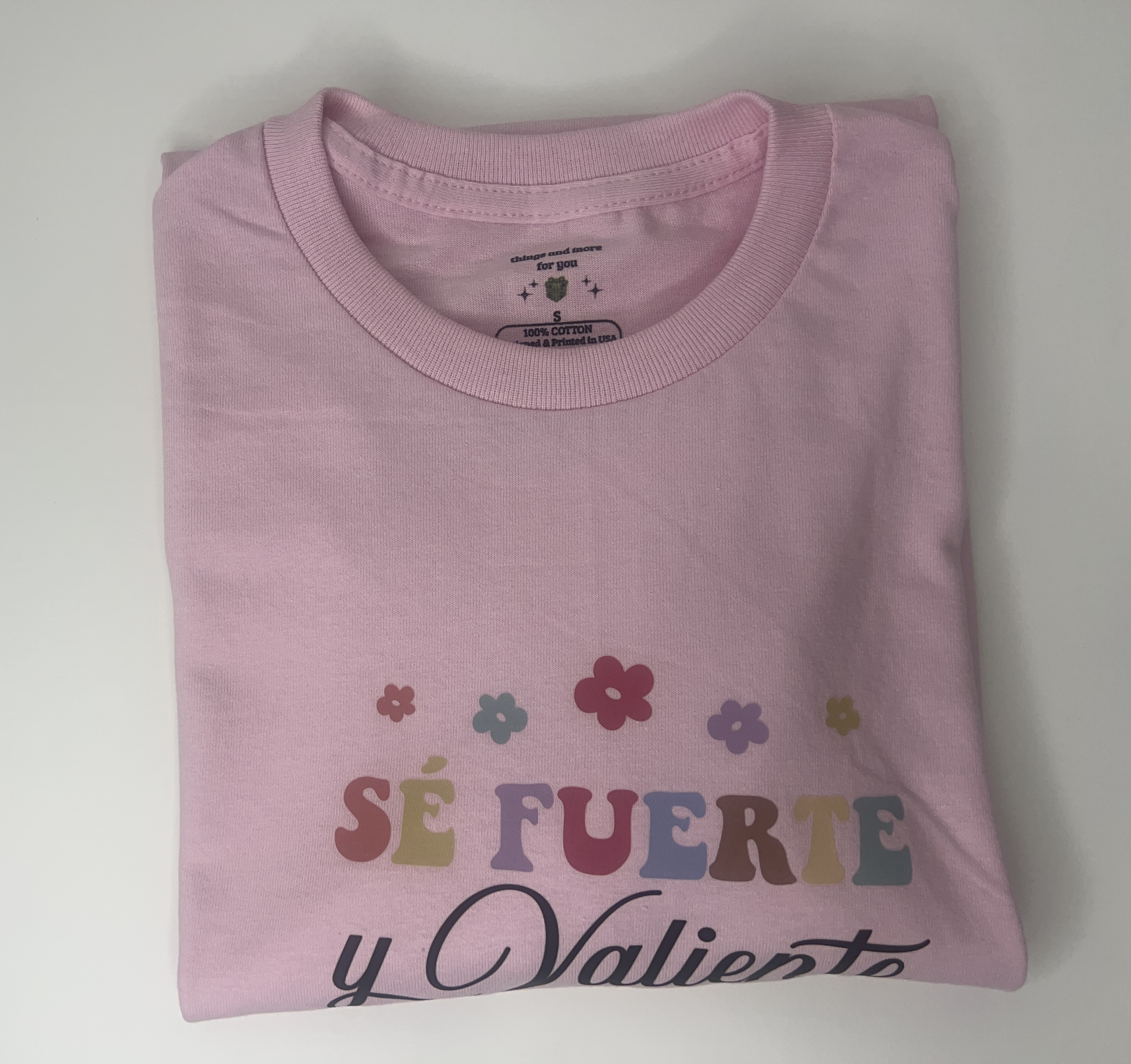 Camiseta Cristiana Fuerte y Valiente Talla -S