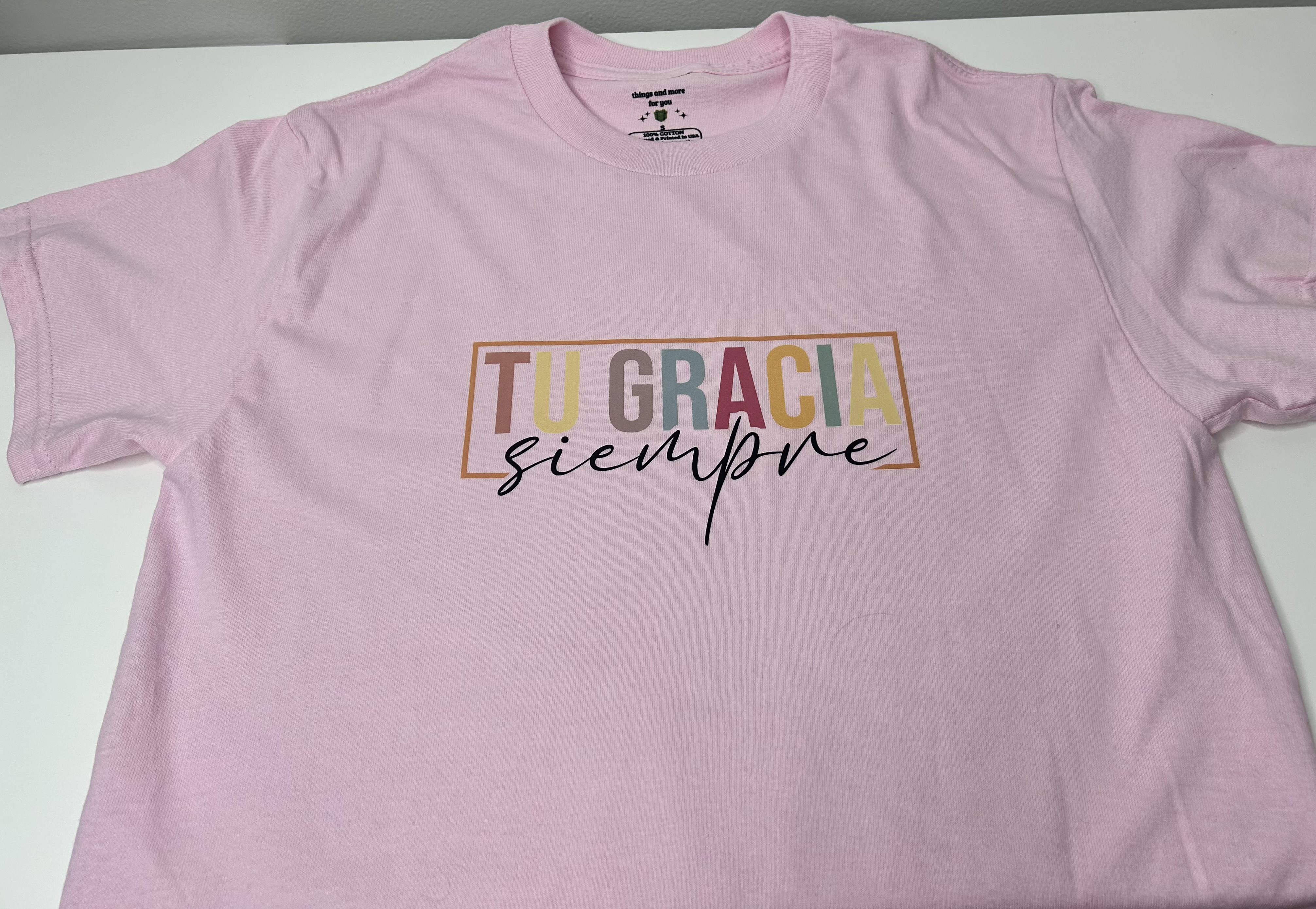 Christian T-shirt “Your Grace Always” – Size S