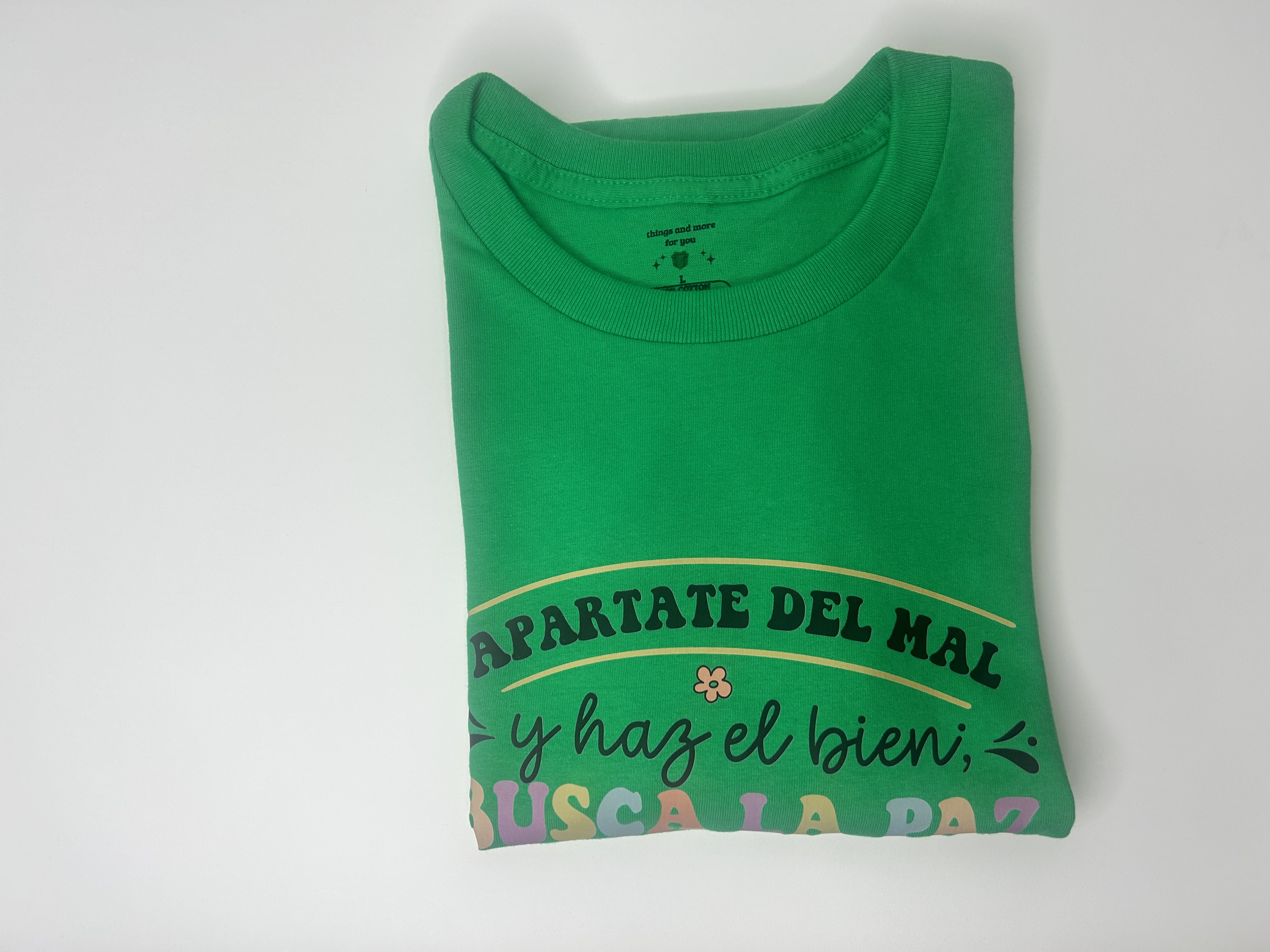 Christian T-shirt “Psalm 34:14” – Seek Peace and Pursue It size - L 