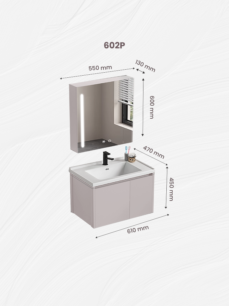 Kabinet Kamar Mandi 602P - 802P (DENGAN LAMPU)