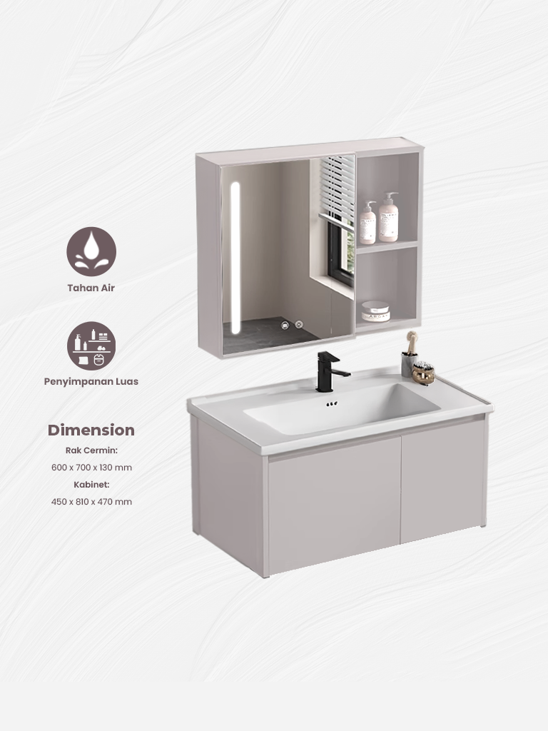 Kabinet Kamar Mandi 602P - 802P (DENGAN LAMPU)