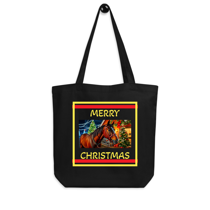 Merry Christmas Horse Tote Bag