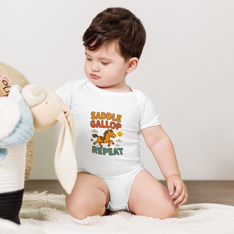 Saddle Gallop Repeat Baby Onesie