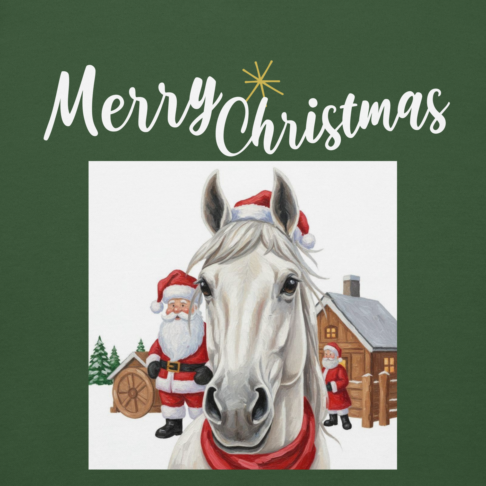 Classic Green Horse Face Hoodie