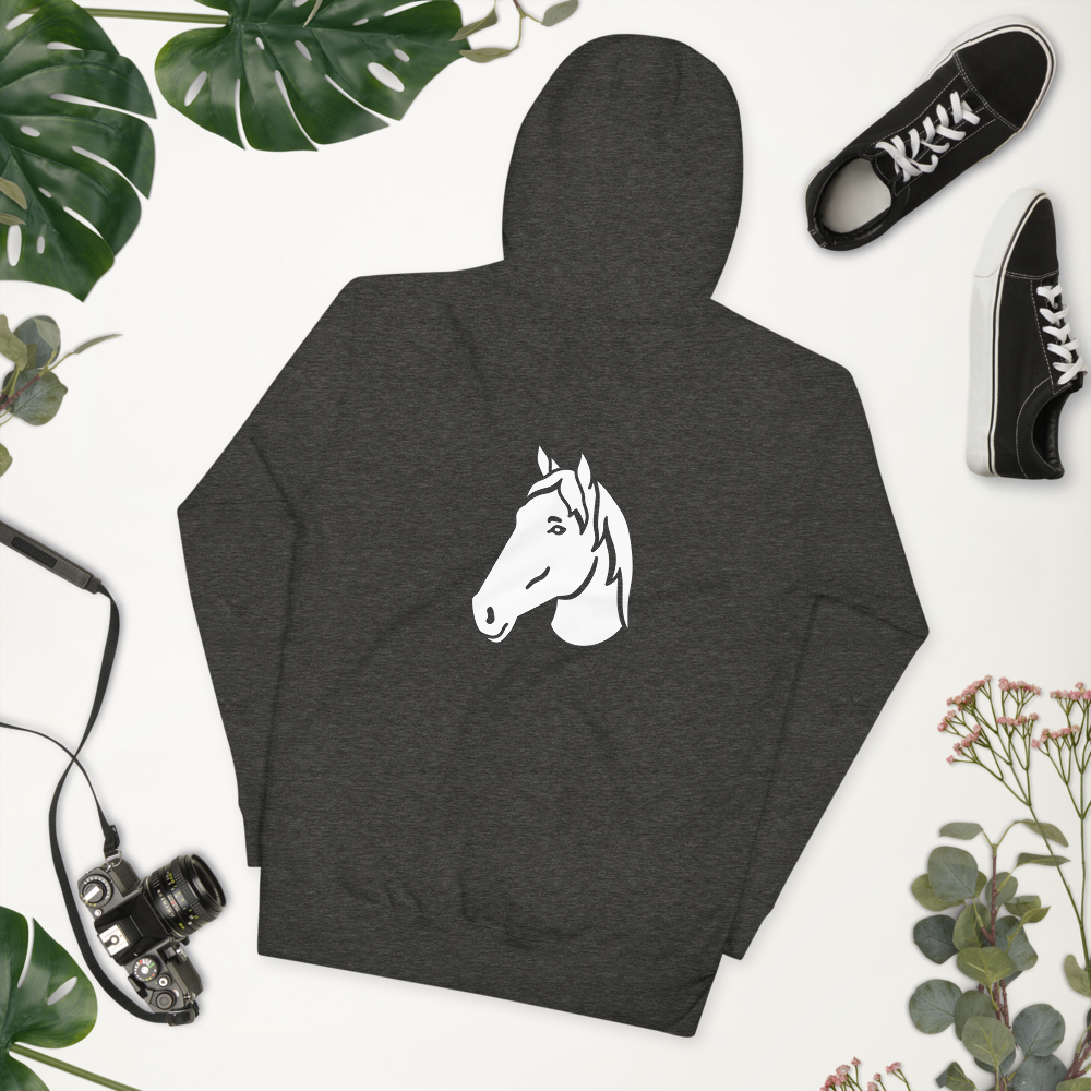 Grey Hoodie with Horses Running 