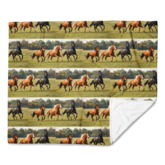 Running Horses Print Fleece Blanket