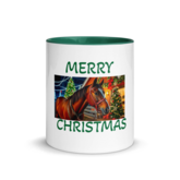 Christmas Farm Horse Mug- Green Interior