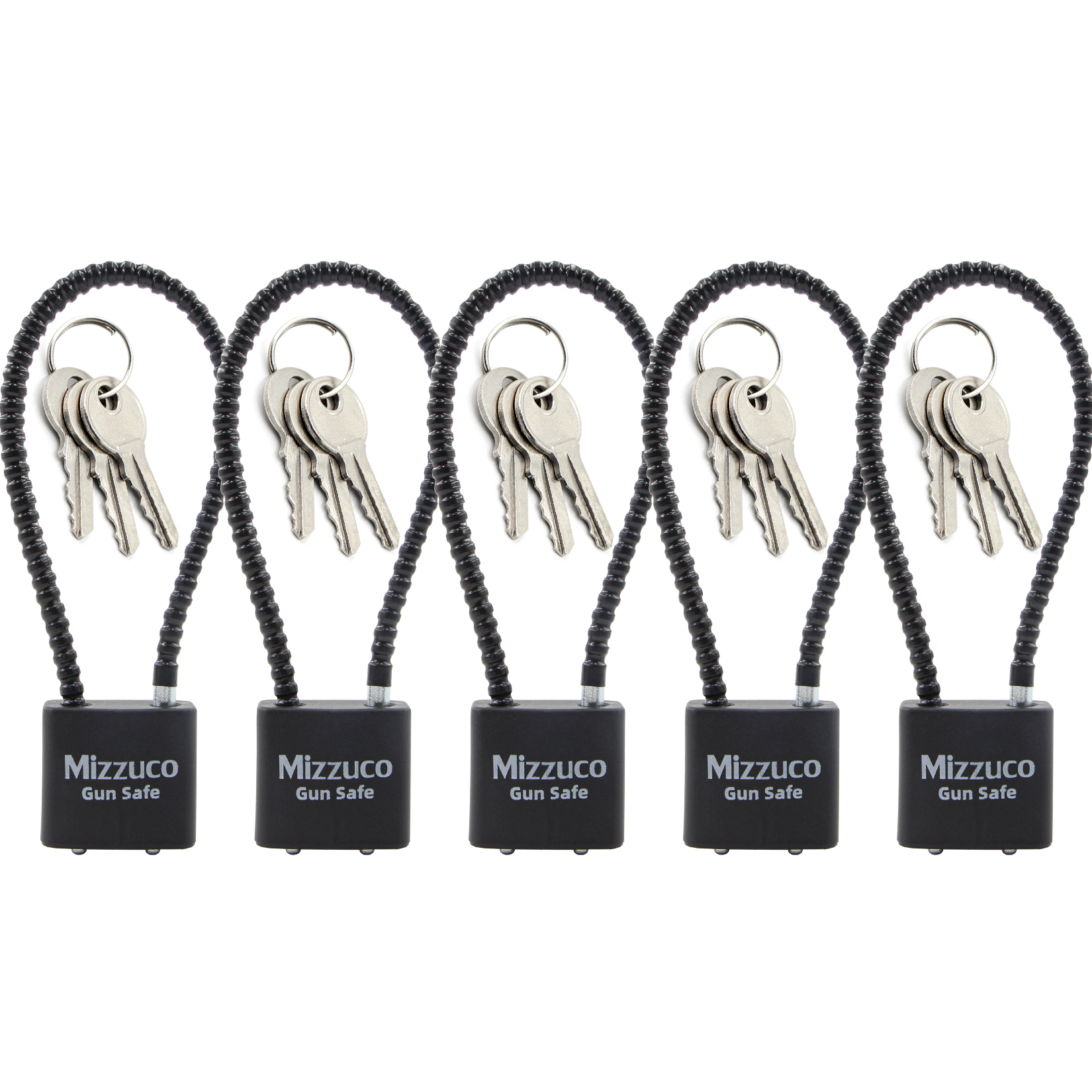 Cable Gun Locks with Keys Simple Operation Compatible with Pistols, Handguns, Rifles, and Shotguns, Home and Storage for Firearm Locking and Safety (8.5 inche Lock, Raven)