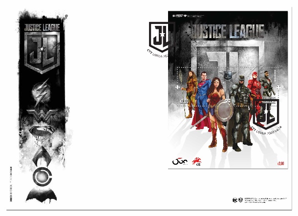 Stamps - Portugal - First Day Cover with Justice League Block