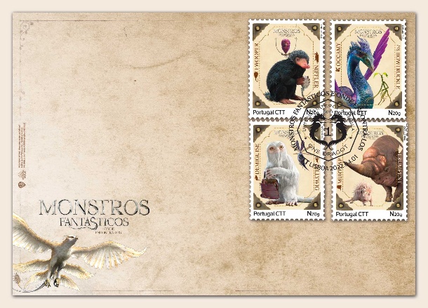Stamps - Portugal - First Day Cover with Fantastic Beasts Stamps
