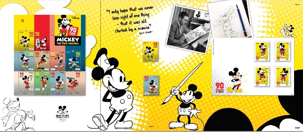 Stamps - Portugal - Mickey Thematic Wallet - 90 Years