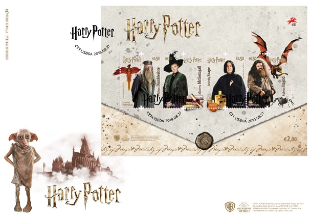Stamps - Portugal - First Day Cover with Harry Potter Block