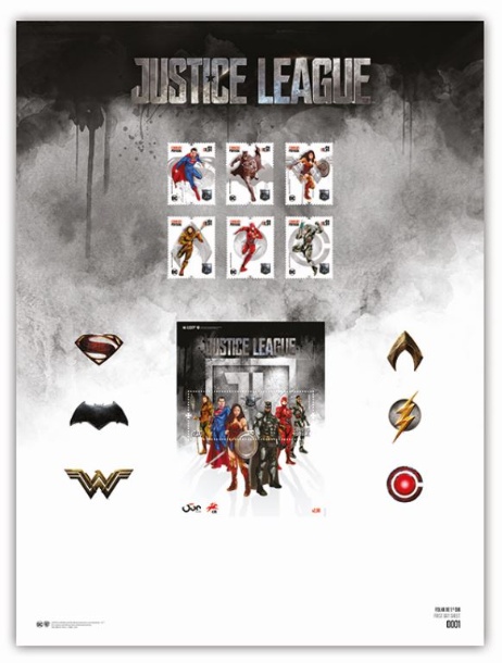 Stamps - Portugal - Day 1 Sheet with Justice League Series