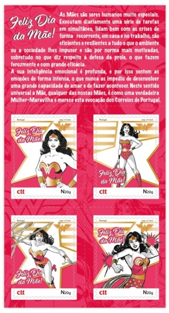 Stamps - Portugal - Mother's Day Custom Stamps - Wonder Woman