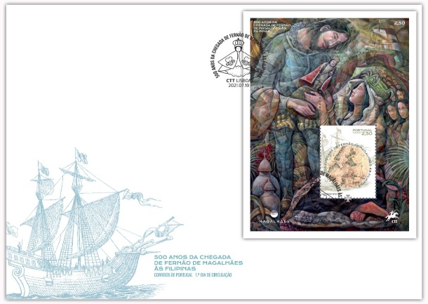 Stamps - Portugal - First Day Cover with Block - 500th Anniversary of Ferdinand Magellan's Arrival in the Philippines