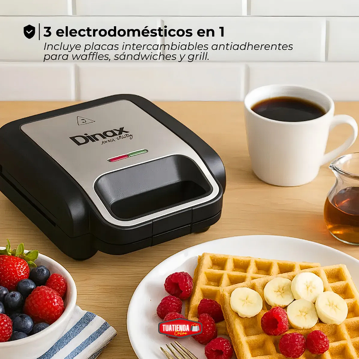 Máquina sandwichera 3 en 1 Dinax