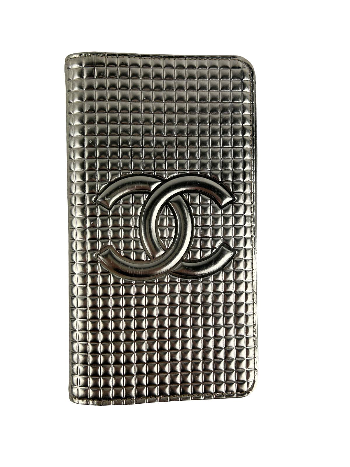 Chanel Silver Quilted Card Holder