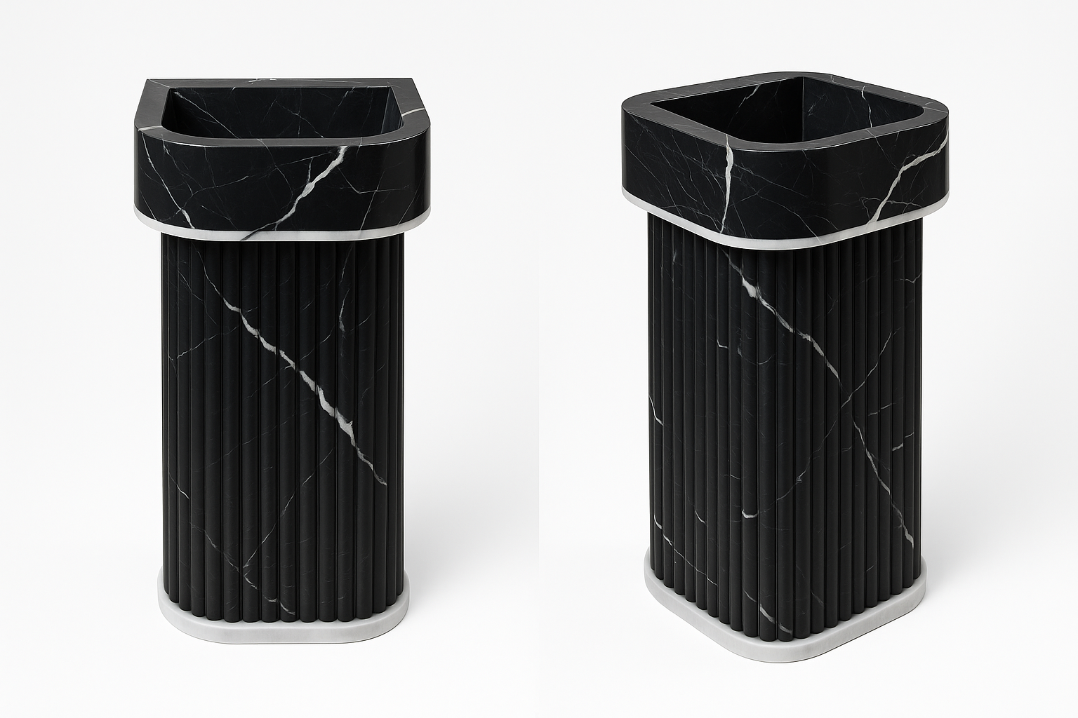 Black Marble Standing Wash Basin