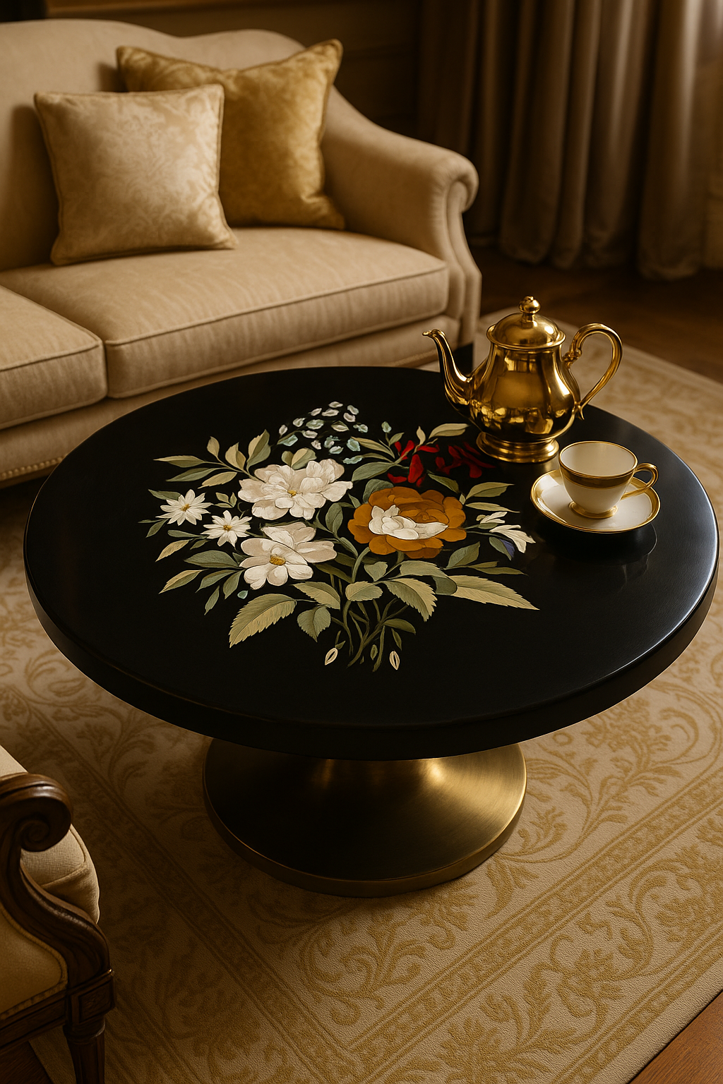 Inlay Floral Coffee Table