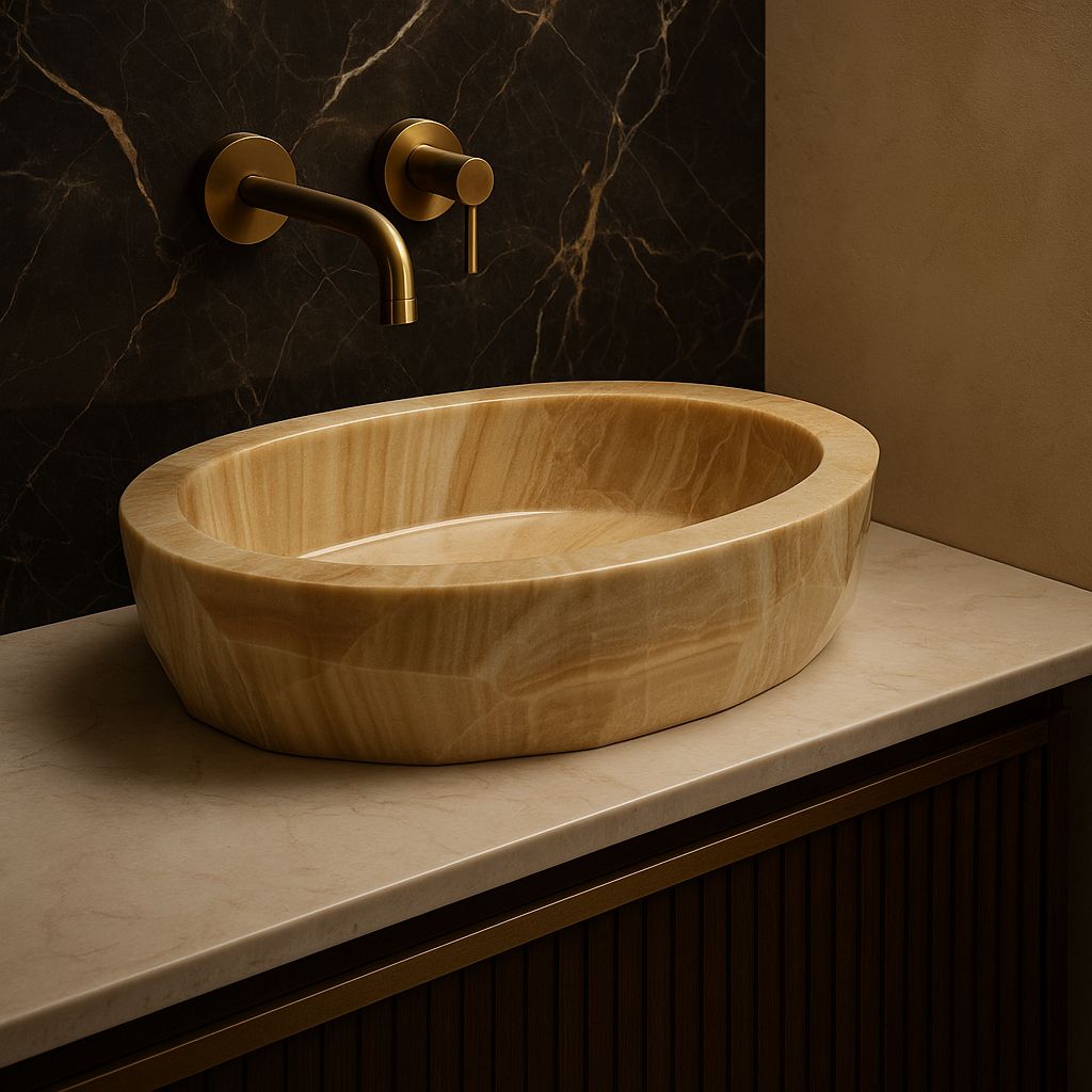 Oval Onyx Stone Sink