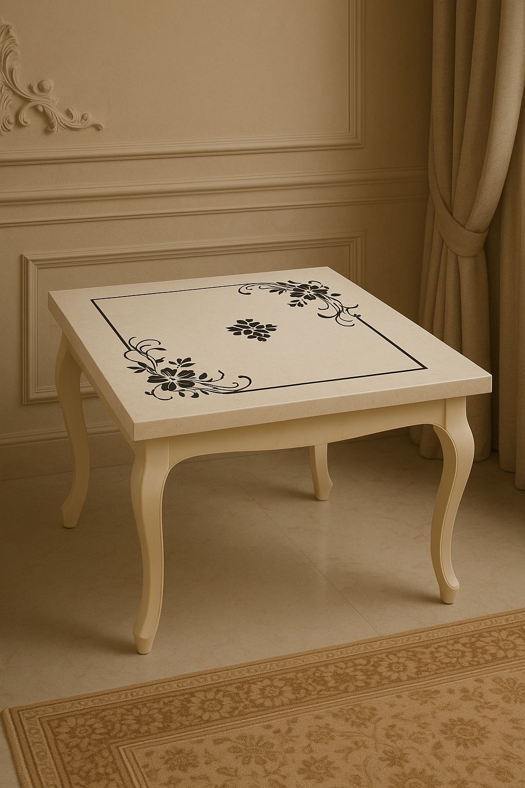 Elegant White Inlay Table