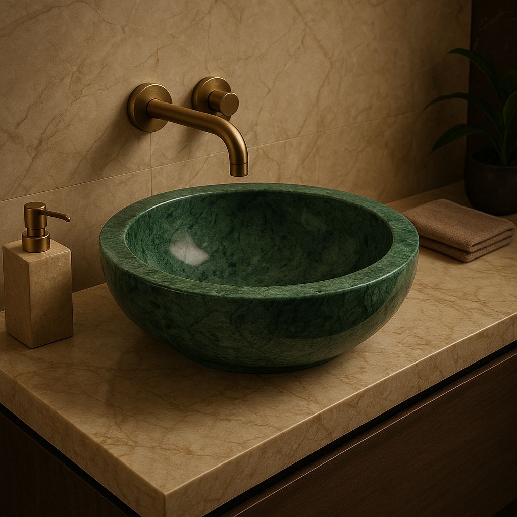 Green Marble Bathroom Sink