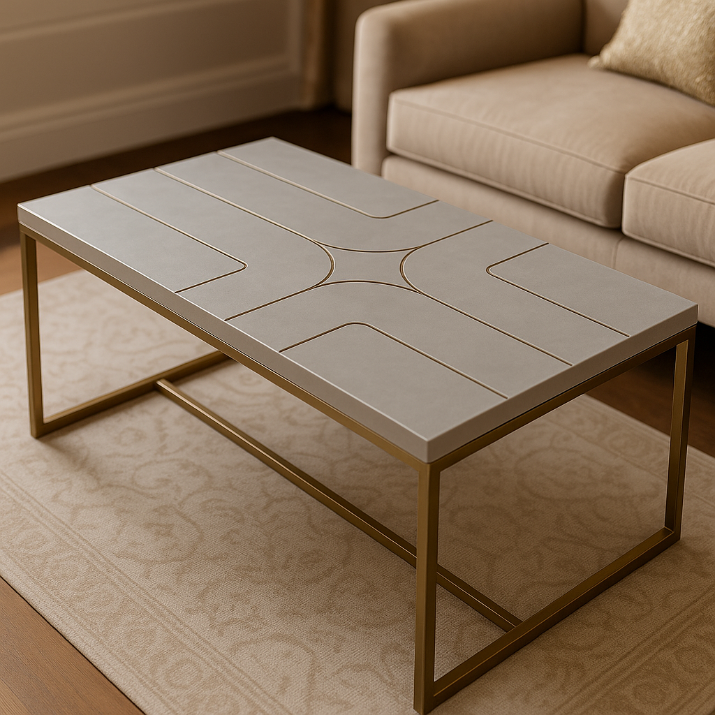 Modern Brass Inlay Table