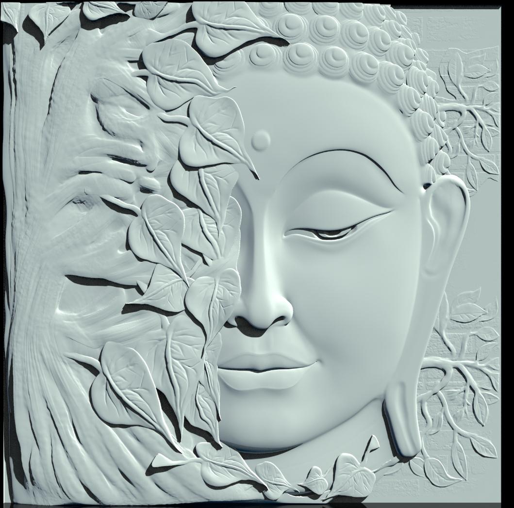 Buddha and Nature 3D Wall Panel