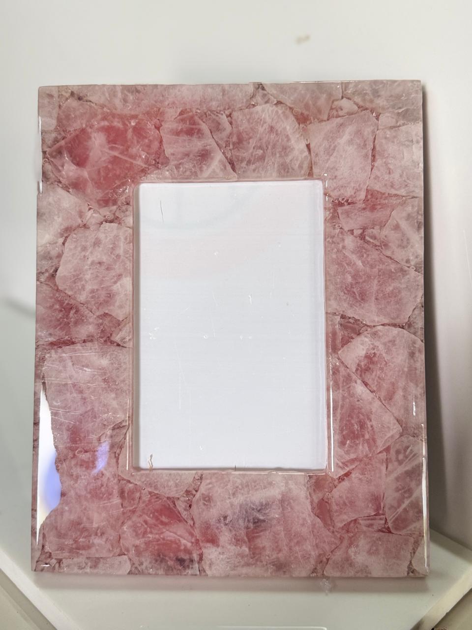 Rose quartz photo frame