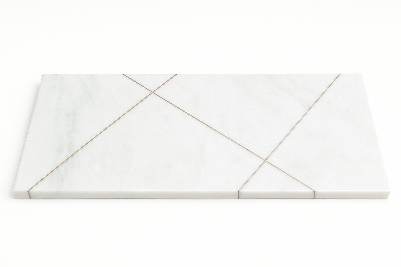 Vietnam Marble Brass Inlay Table