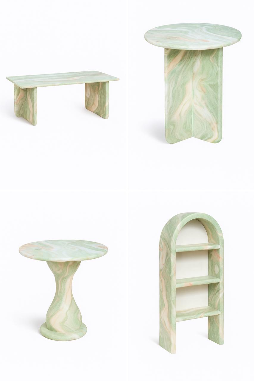Modern Pista Green Furniture Collection (Full Set)