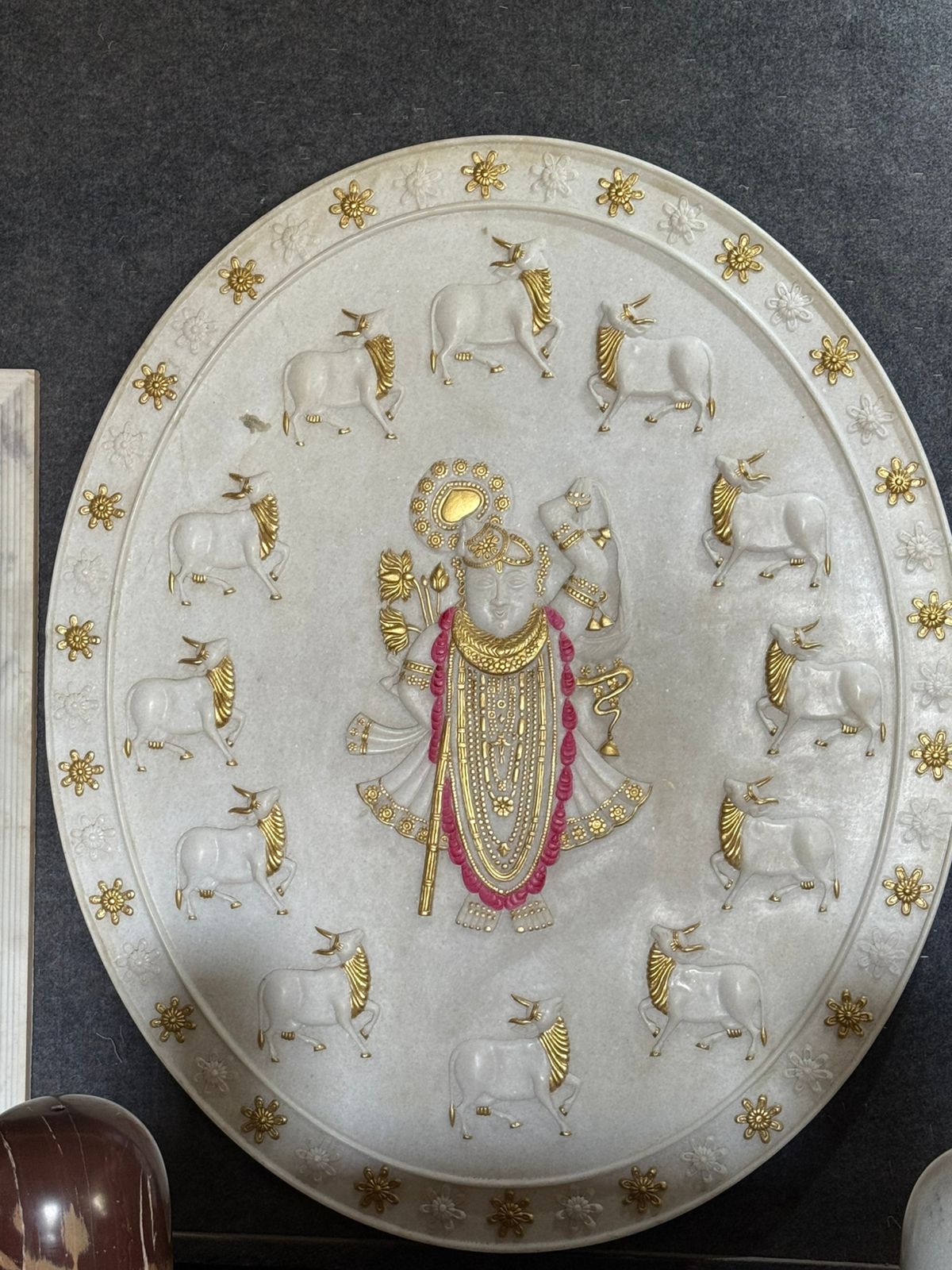 Marble Lord Krishna Wall Art