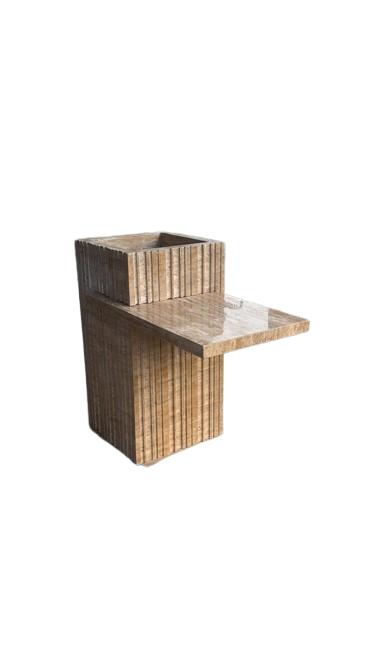Travertine Standing Wash Basin with Vanity