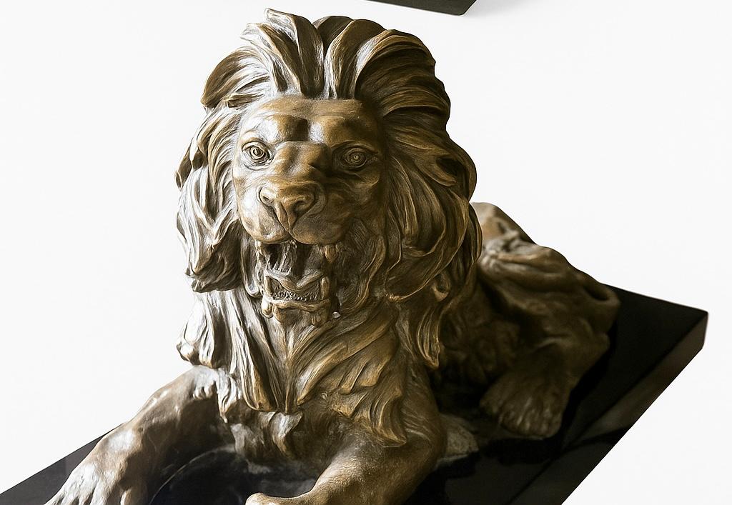 Antoine-Louis Barye-Bronze Lion Sculpture (pair)