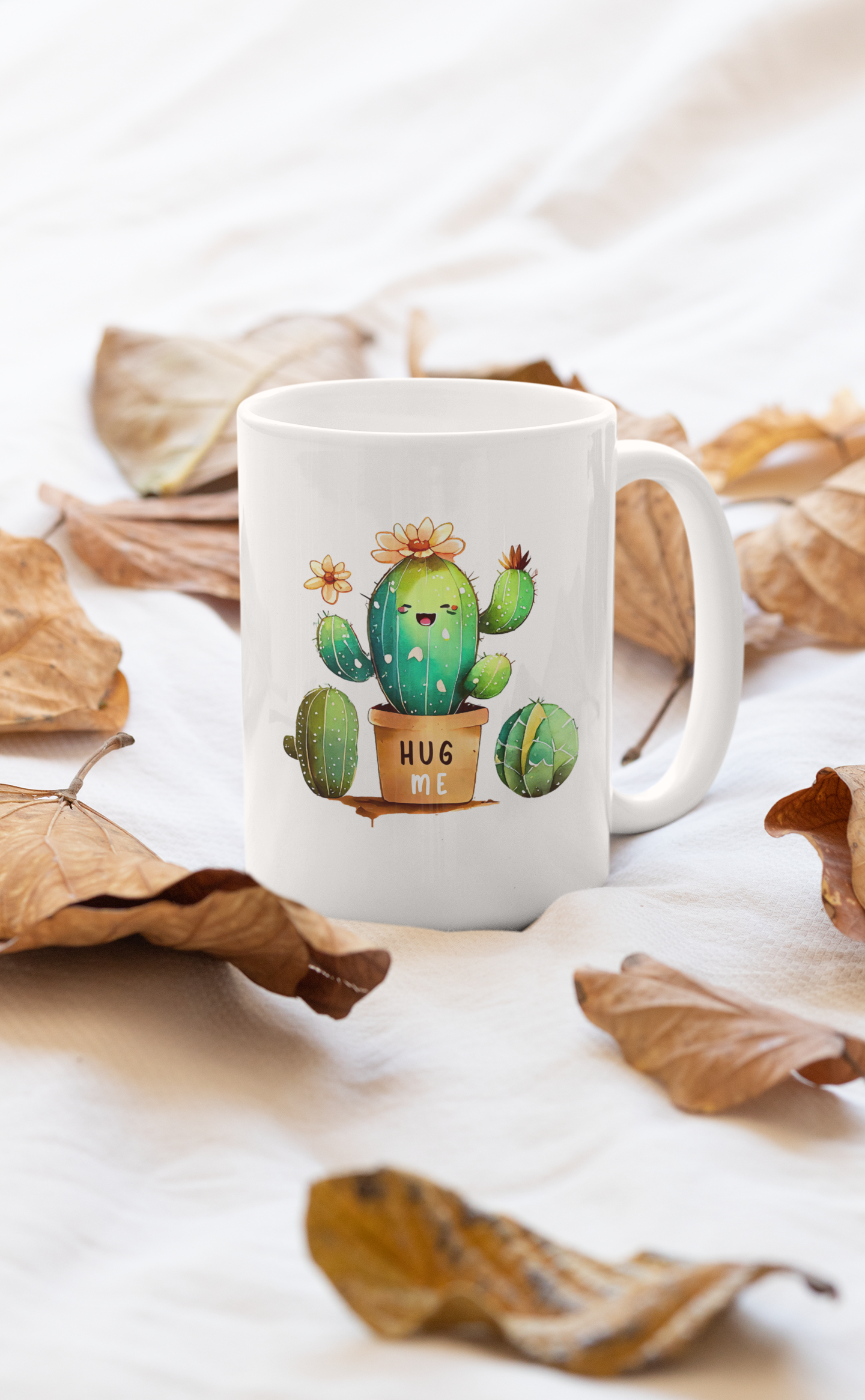 Cute Cactus Hug Me Mug