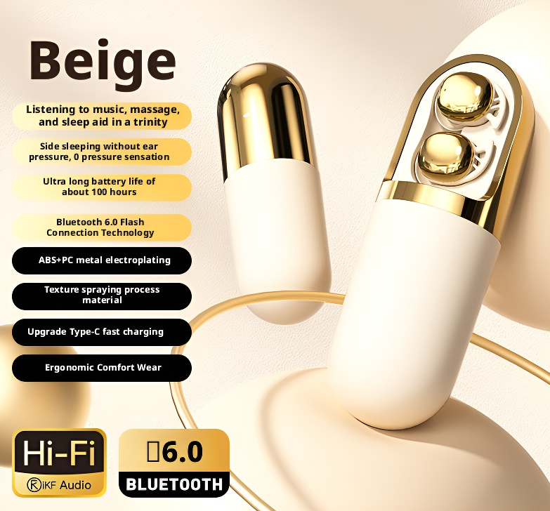 Vibration Bluetooth Headphones Wireless Earbuds Capsule