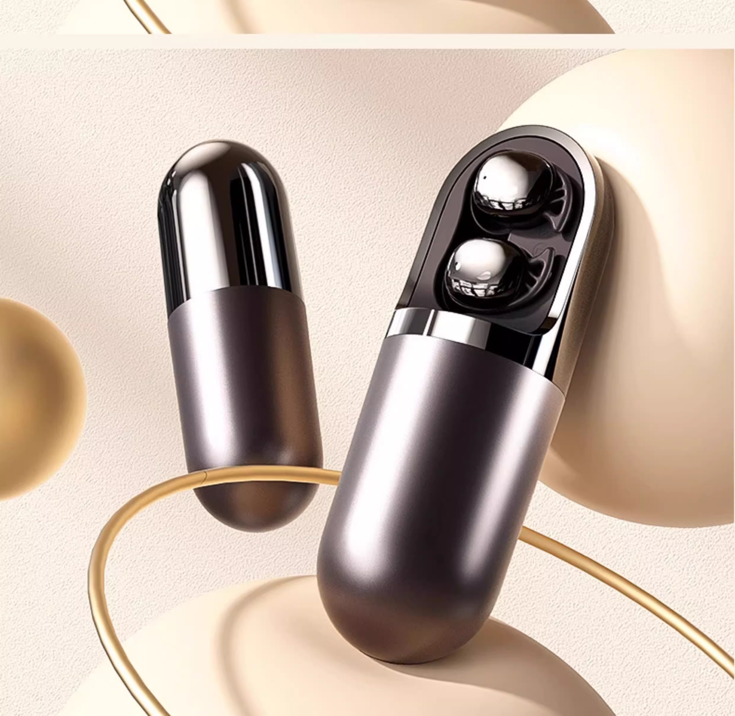 Vibration Bluetooth Headphones Wireless Earbuds Capsule