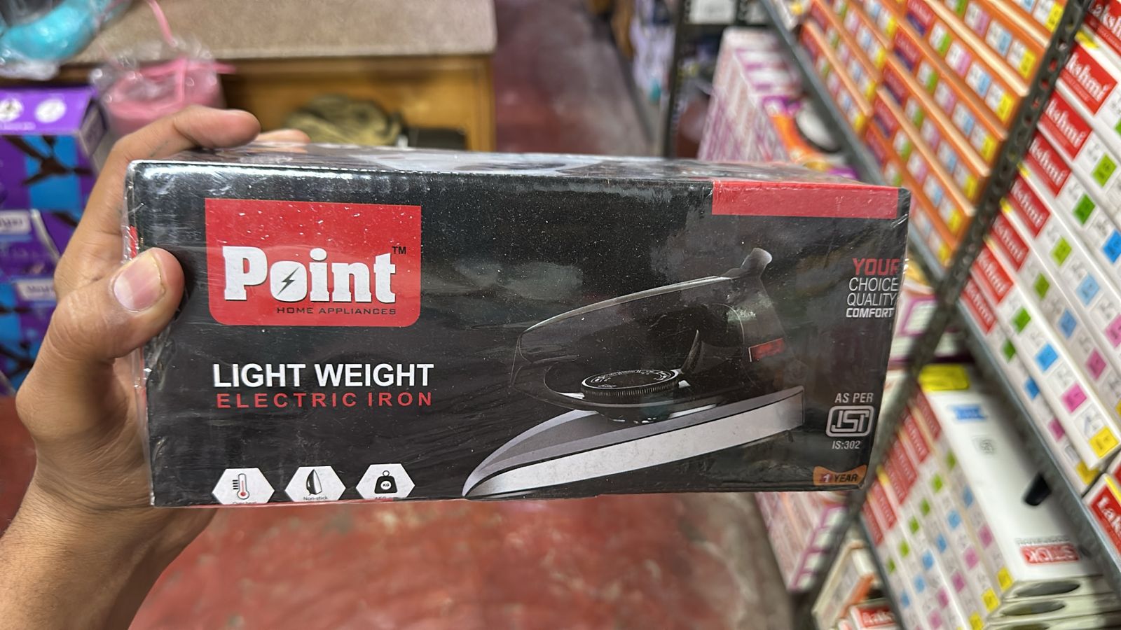 Point Light Weight Electric Iron- Block Model