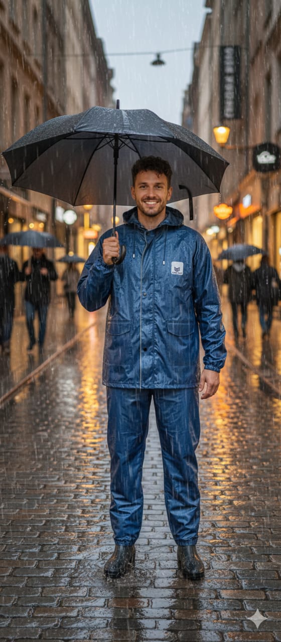 Blue Waterproof Raincoat