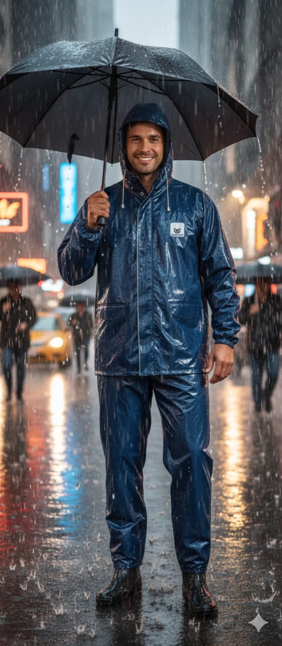 Blue Waterproof Raincoat