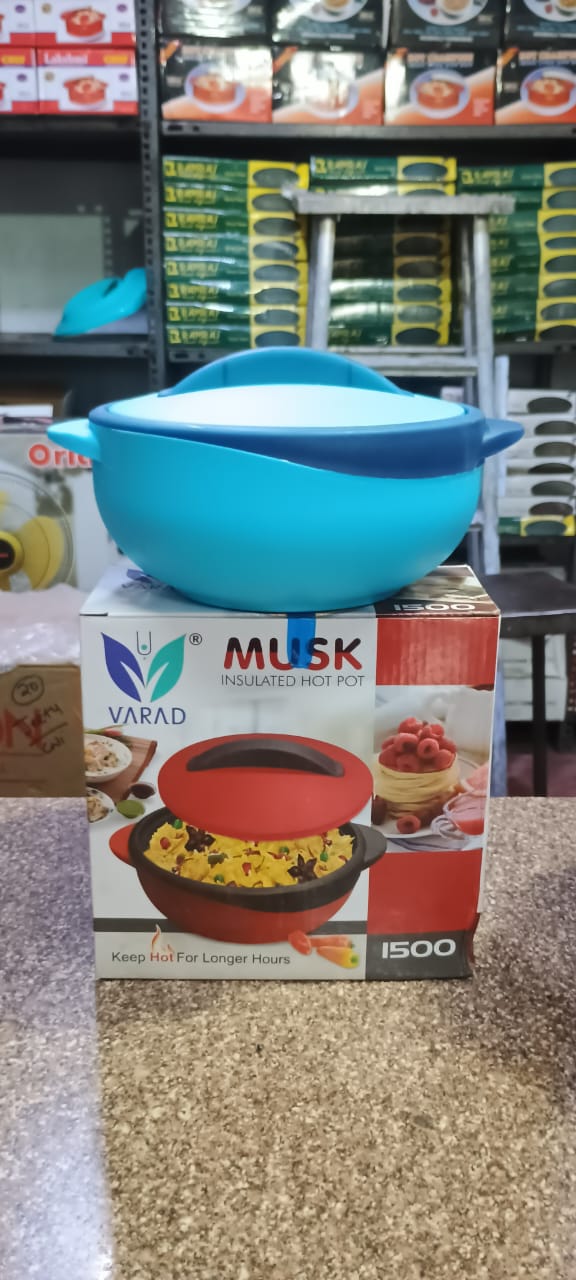 Blue Insulated Hot Box Serving Bowl | Stainless Steel Interior Mixing Bowl | Thermal Food Container for Kitchen & Dining