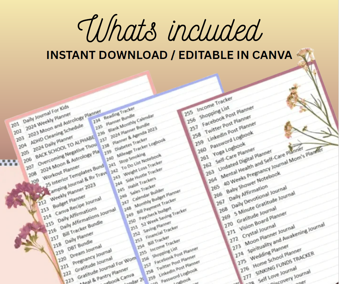15000+ Pages of PLR Planners, Journals, Trackers, + 8000 Bonus Digital Stickers! Mega Template Bundle with Resell Rights (Limited-time offer!)