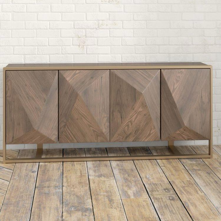 Geometric Wooden Sideboard