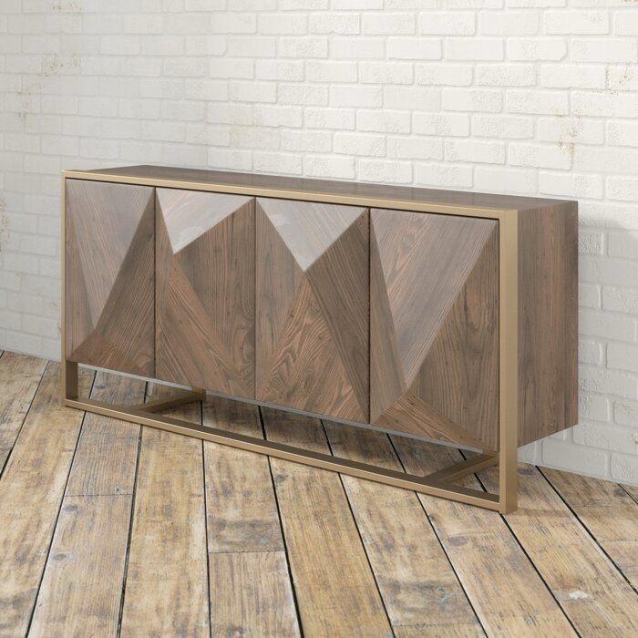 Geometric Wooden Sideboard