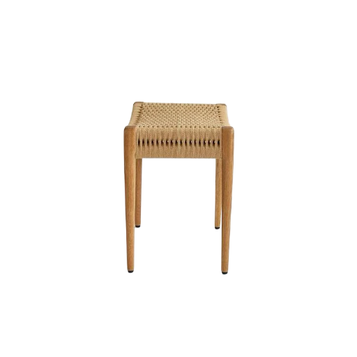 Handwoven wooden stool