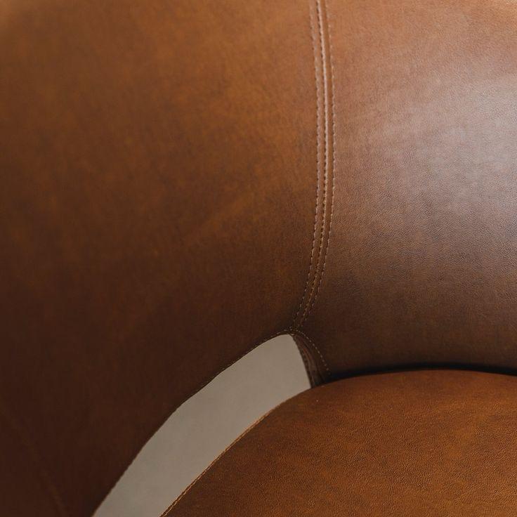 Modern Brown Leather Dining Chair
